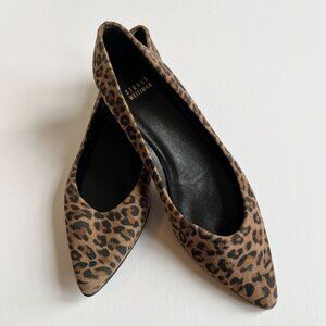 Stuart Weitzman Leopard Suede Pointed-Toe Flat